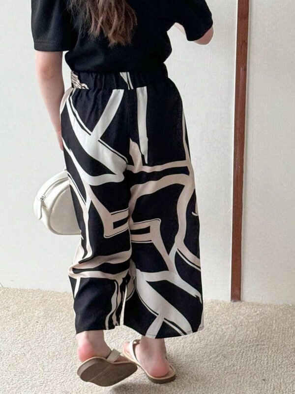 Pantalones largos holgados con pierna ancha y estampado de ocio urbano - Imagen 2