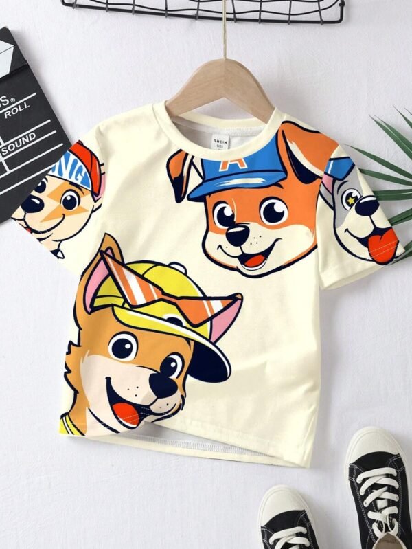 Camiseta manga corta holgada con estampado para niño