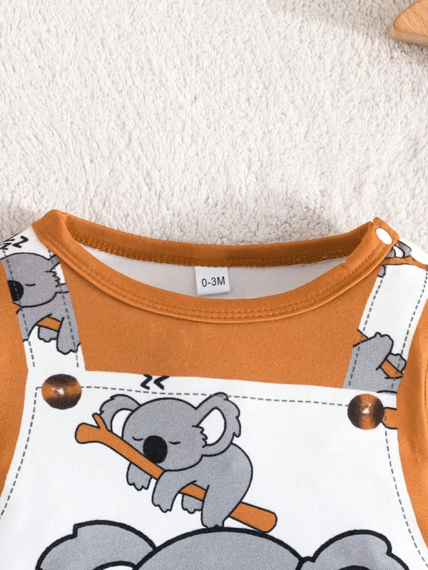 Mono de manga larga con estampado de koalas lindo para niños pequeños y bebés - Imagen 2