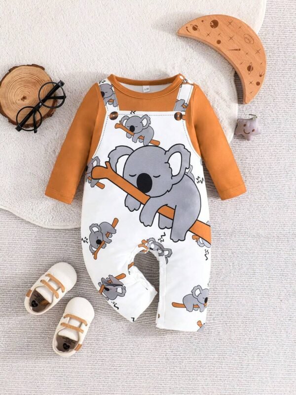 Mono de manga larga con estampado de koalas lindo para niños pequeños y bebés