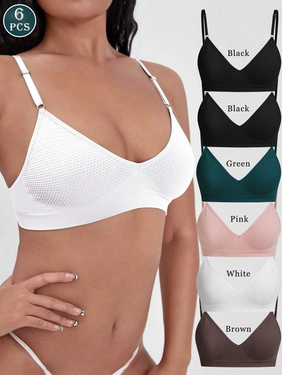 sosten multicolor para mujeres con broches, sin forro ni copas - Imagen 3