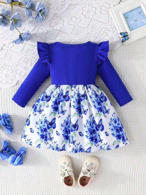 Vestido informal de manga larga con cuello redondo - Imagen 3