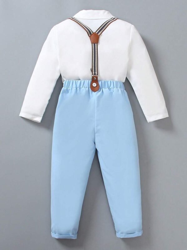 Conjunto de camisa de manga larga y pantalones con tirantes para niño - Imagen 3
