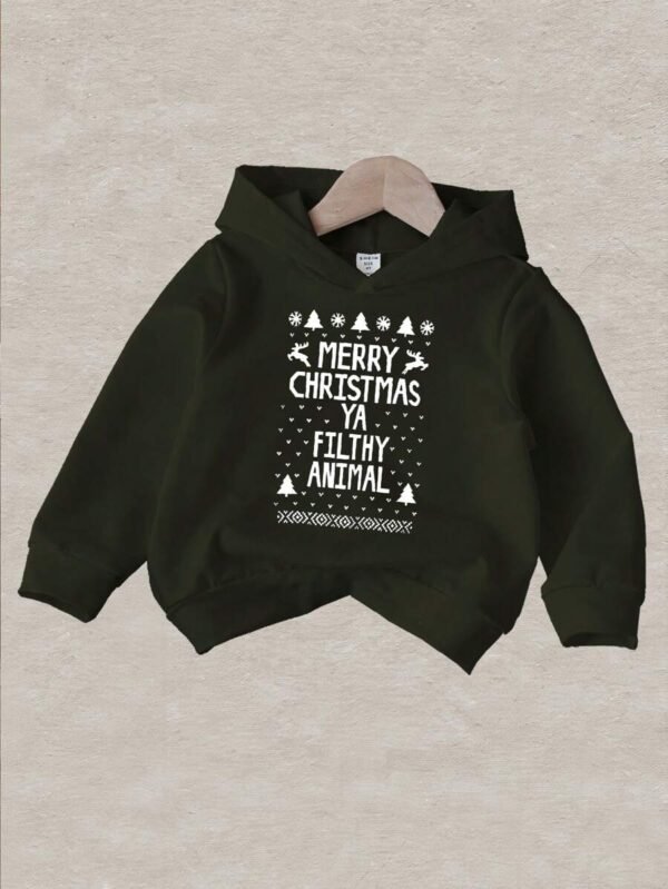 Sudadera con capucha navideña con renos y copos de nieve