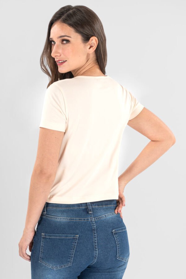 Camiseta manga corta estampado de corazón - Imagen 3
