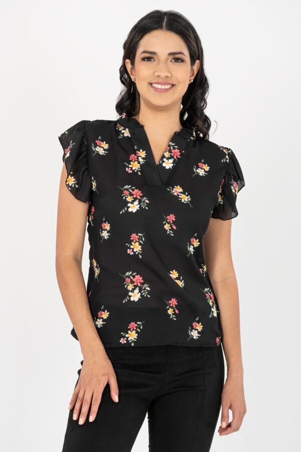 Blusa floral manga corta