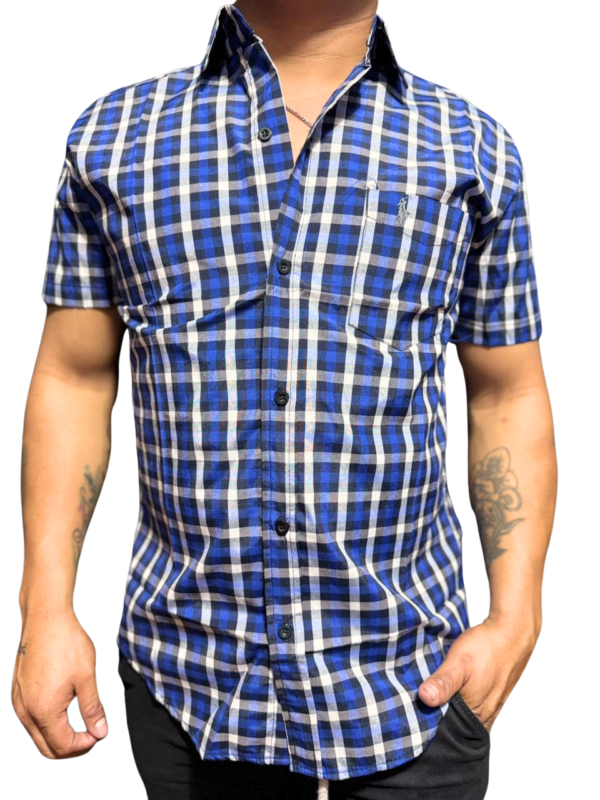 Camisa Manga corta Slim Fit Para Hombre Casual Vestir