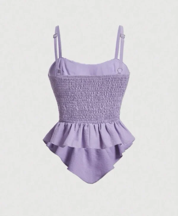 Camiseta peplum asimétrica