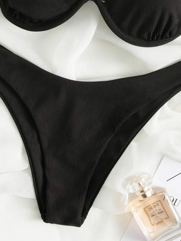 Conjunto de bikini con copas y aros con un solo hombro - Imagen 2