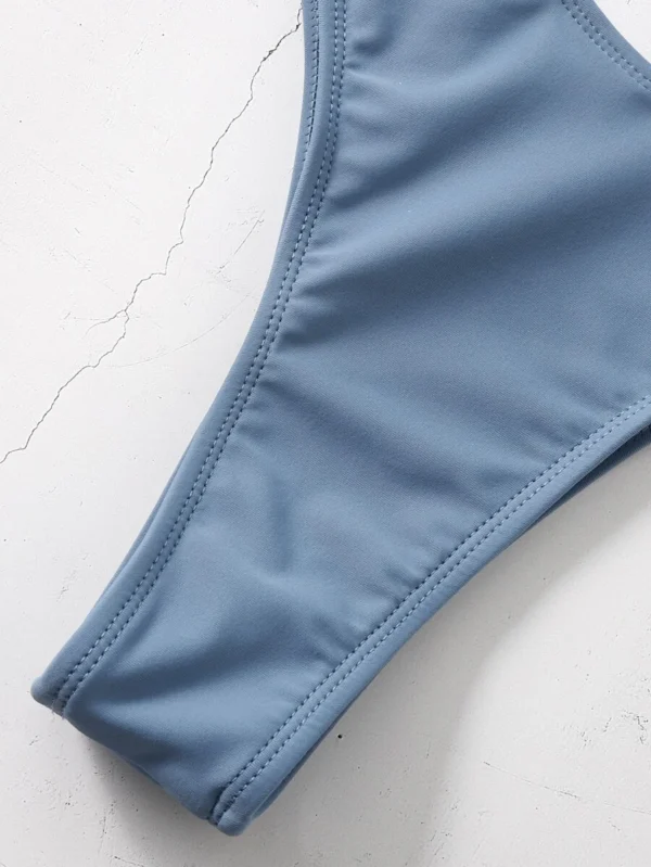 Bikini De Corte Alto Con Aros Lisos De Playa De Verano - Imagen 2
