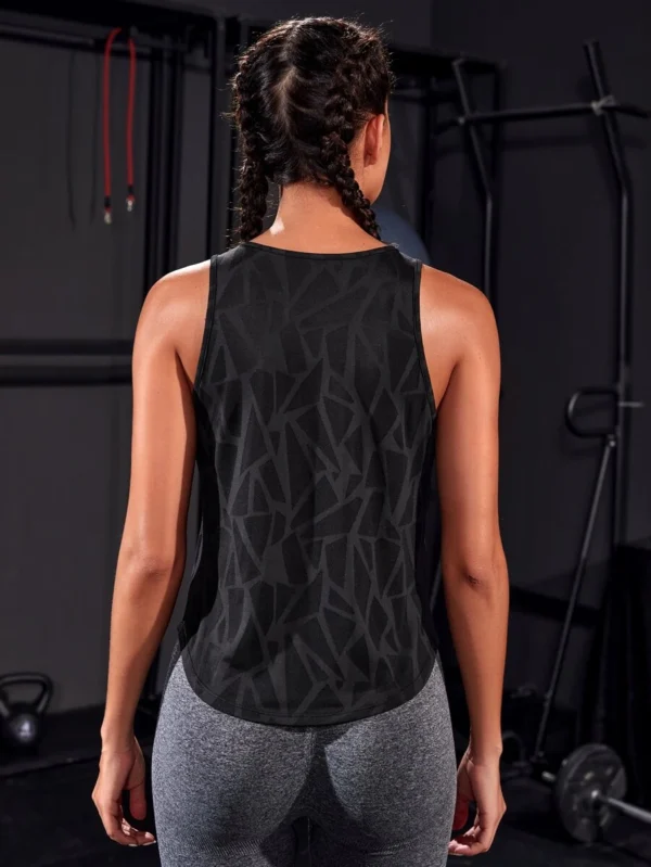 Camiseta Deportivo Sin Mangas Con Estampado Geométrico - Imagen 3
