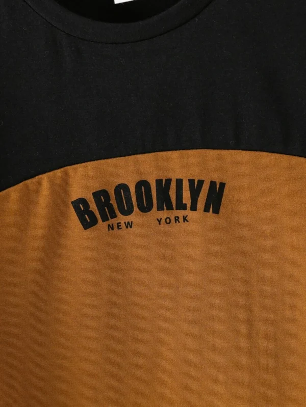 Camiseta con cuello redondo y estampado de letras para niño preadolescente - Imagen 2