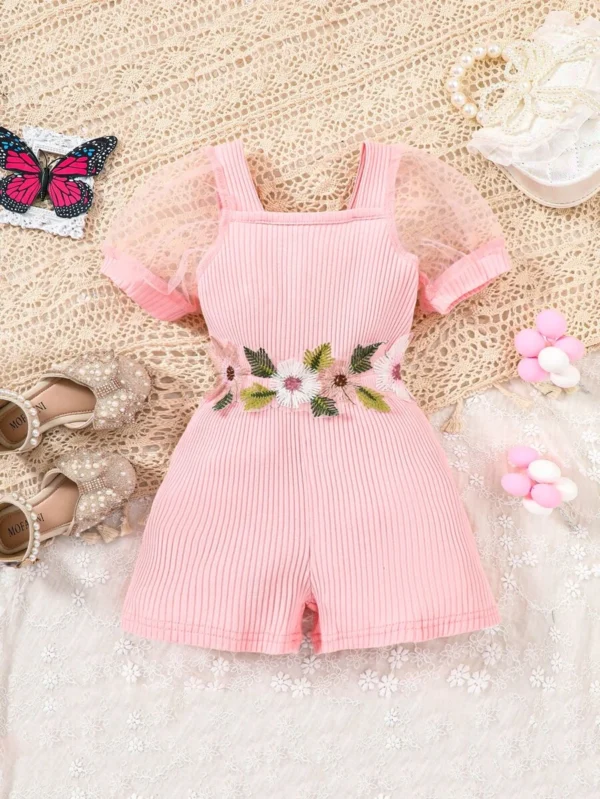 Mono De Malla Con Manga Abultada Para Bebé Niña