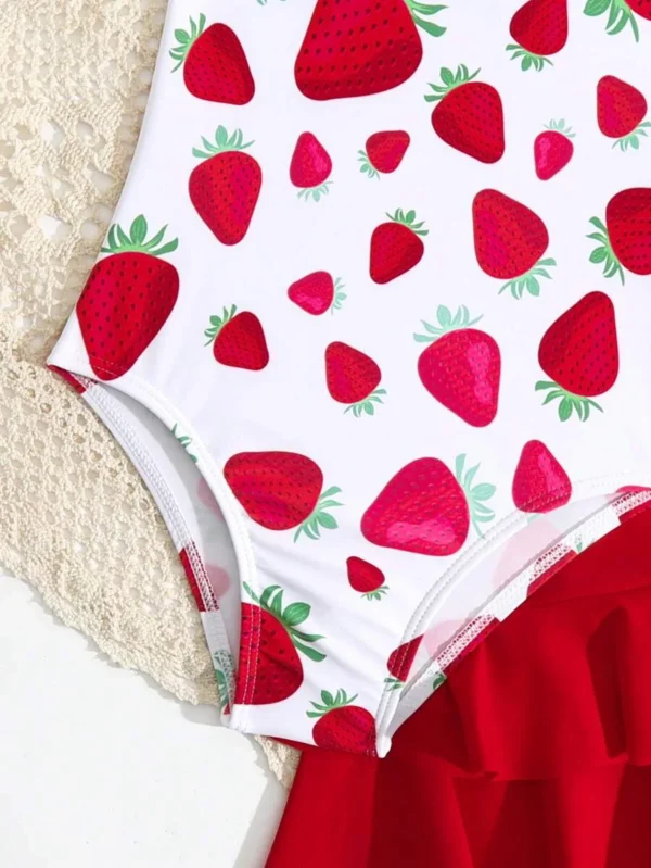 Traje De Baño De Una Pieza Para Niña Con Falda - Imagen 2