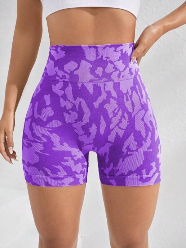 Shorts deportivos con estampado de dibujo de cintura ancha