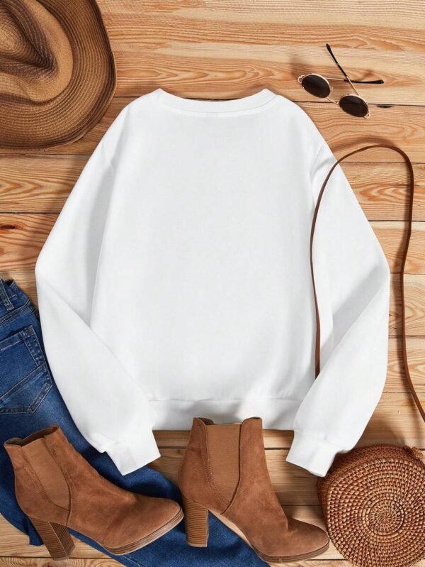 Sudadera holgada para mujer con estampado de cebra blanca - Imagen 3