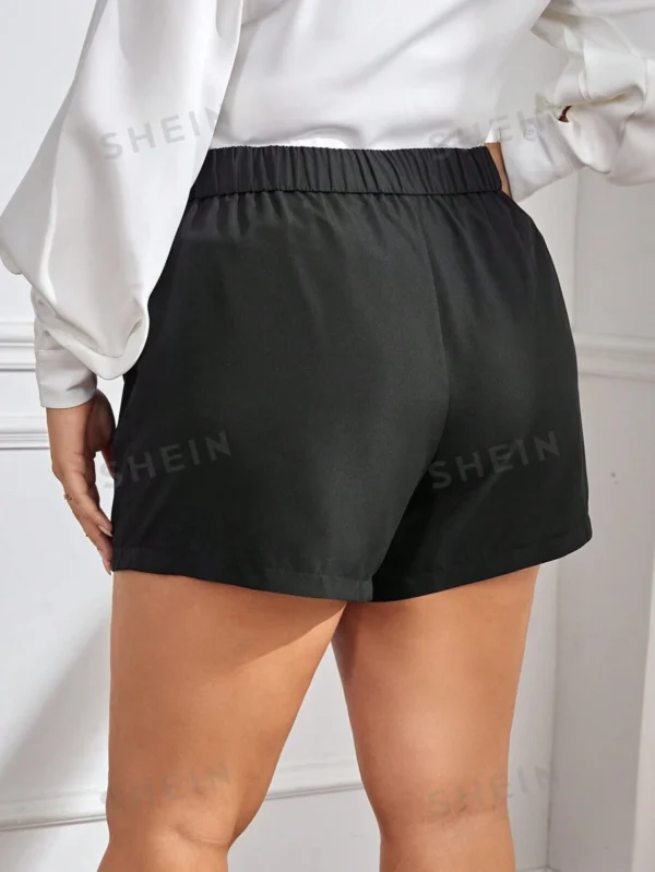 Falda-short envolvente de unicolor talla grande - Imagen 3