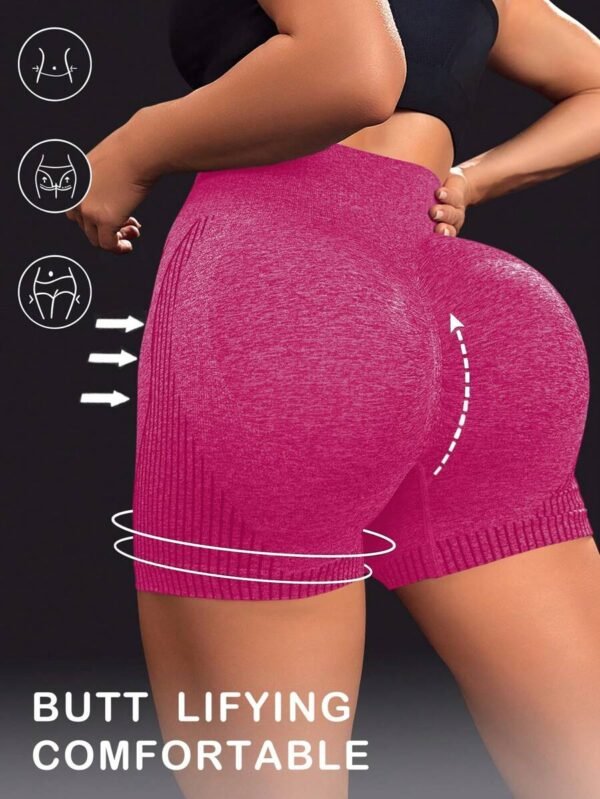 Shorts deportivos inconsútil con estiramiento alto - Imagen 2