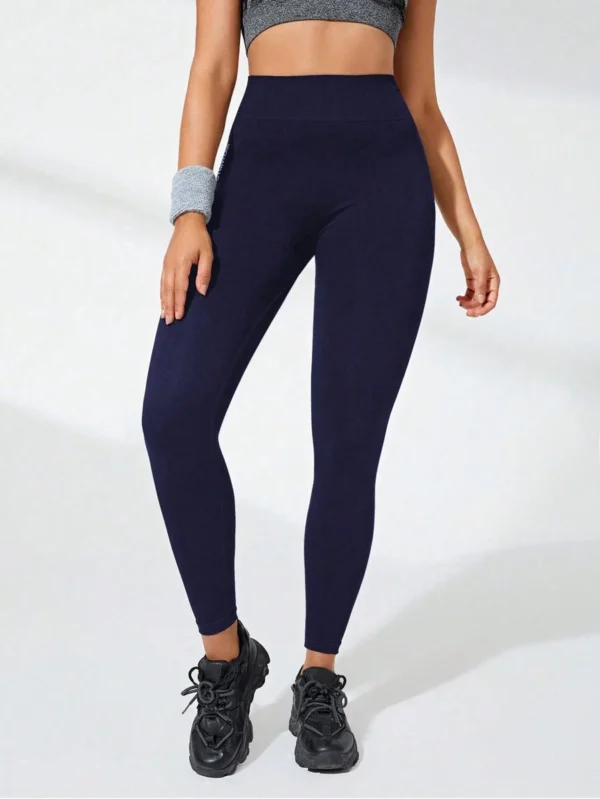 Leggings deportivos con estampado de letra de cintura ancha
