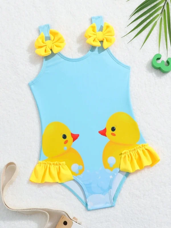 Traje De Baño De Una Pieza Para Bebé Niña Con Estampado
