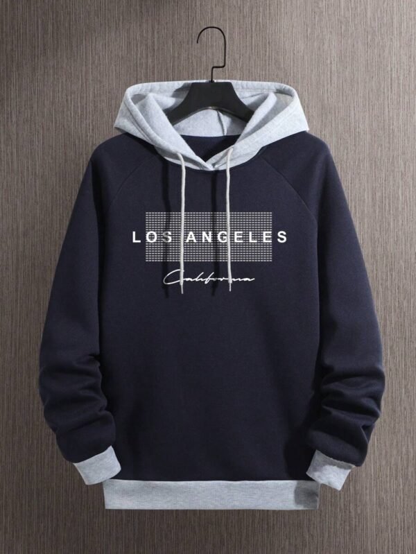 Sudadera Con Capucha Con Cordón Y Estampado De Letras Para Hombre