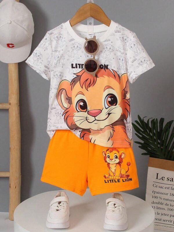 Conjunto De Camiseta De Manga Corta Y Pantalones Cortos Para Niño