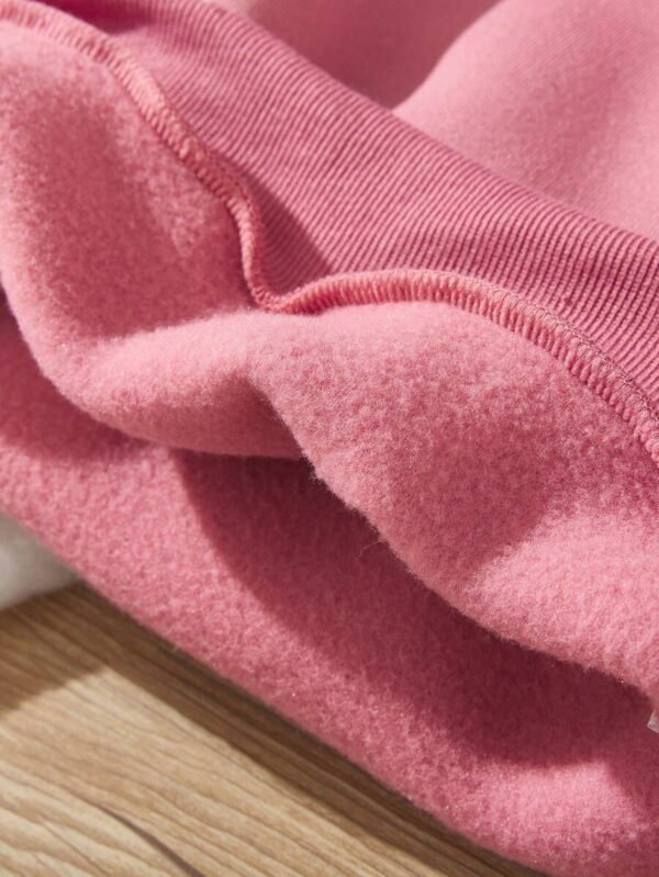 Sudadera Con Cuello Redondo, Estampado De Corazones Y Cuadros Para Niña - Imagen 2