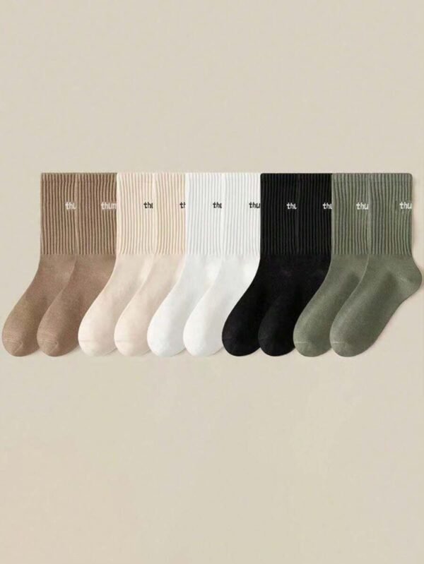 5 Pares De Calcetines A Media Pantorrilla Para Hombre