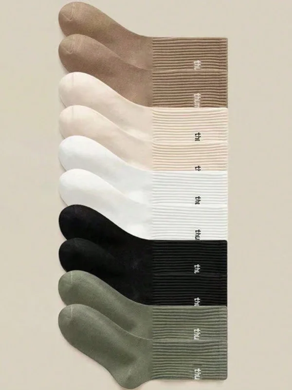 5 Pares De Calcetines A Media Pantorrilla Para Hombre - Imagen 2