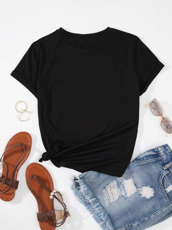 Camiseta de manga corto con cuello redondo para mujer - Imagen 3