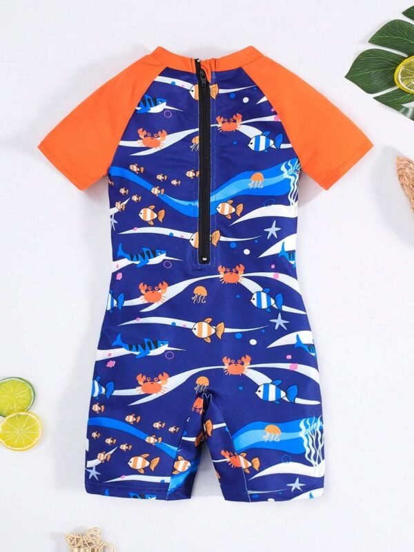 Traje De Baño Transpirable Con Estampado De Tiburón Para Niños - Imagen 3