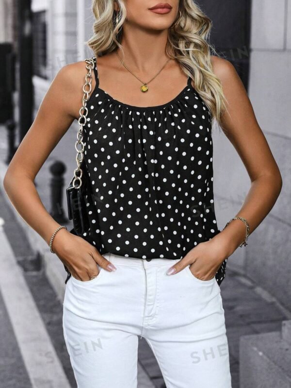 Blusa Con Tirantes Con Estampado De Lunares Para Mujeres - Imagen 2