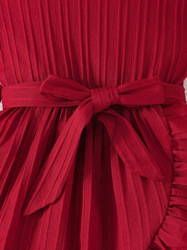 Vestido Casaul De Dobladillo De Volantes Cómodo Para Niñas - Imagen 2