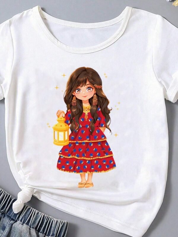Camiseta Impresa Con Caricatura De Personaje Para Niñas - Imagen 3