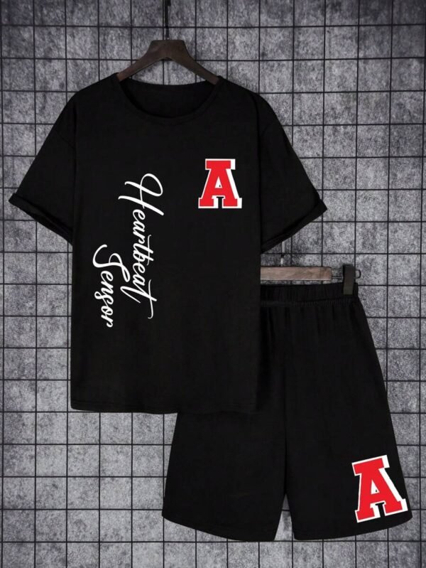Conjunto De Camiseta De Manga Corta Y Shorts Con Estampado Para Chicos