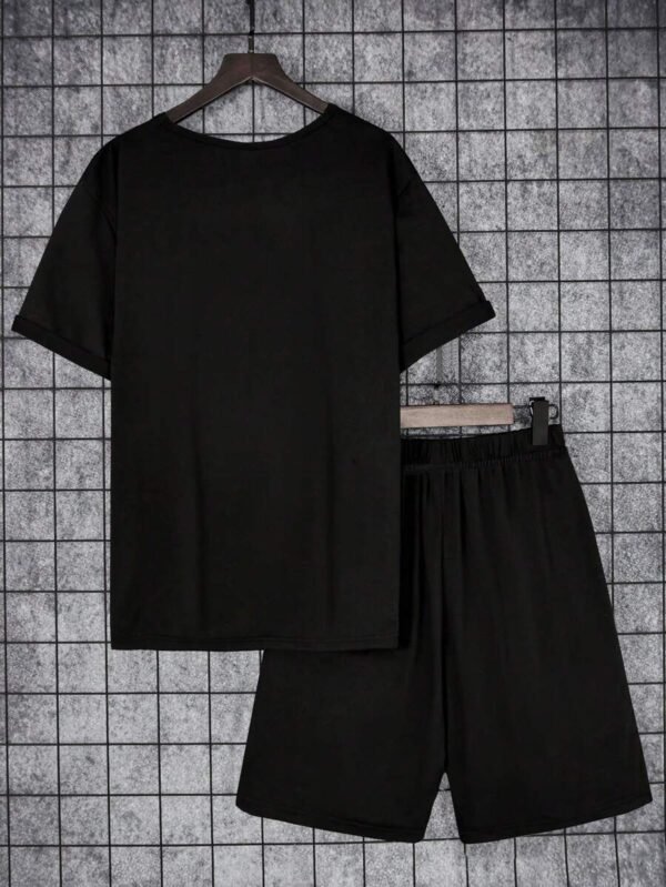 Conjunto De Camiseta De Manga Corta Y Shorts Con Estampado Para Chicos - Imagen 3