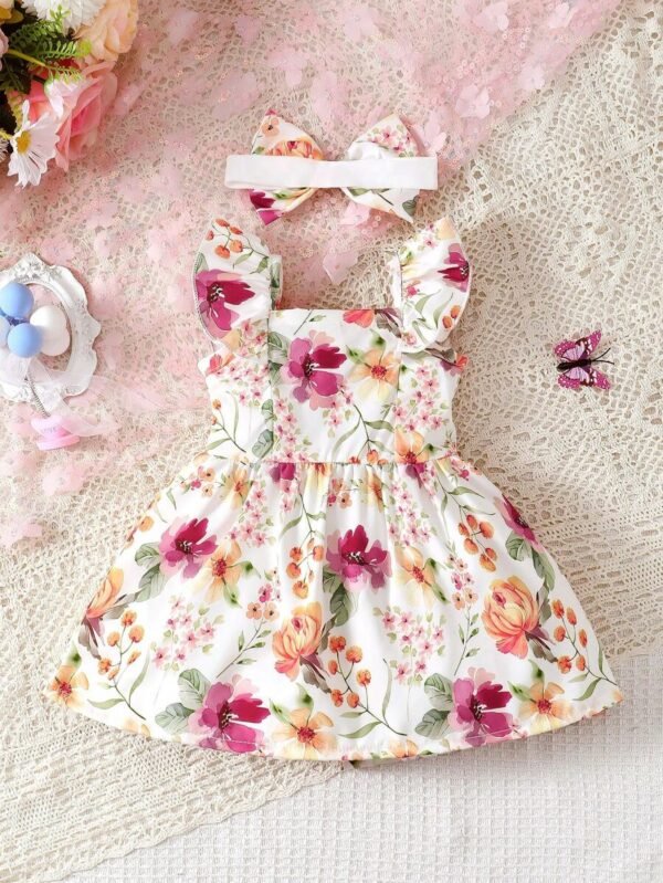 Vestido De Verano Con Volantes Y Tirantes Finos Para Niña Bebé - Imagen 3