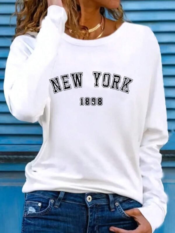Camiseta de manga larga con estampado de letras