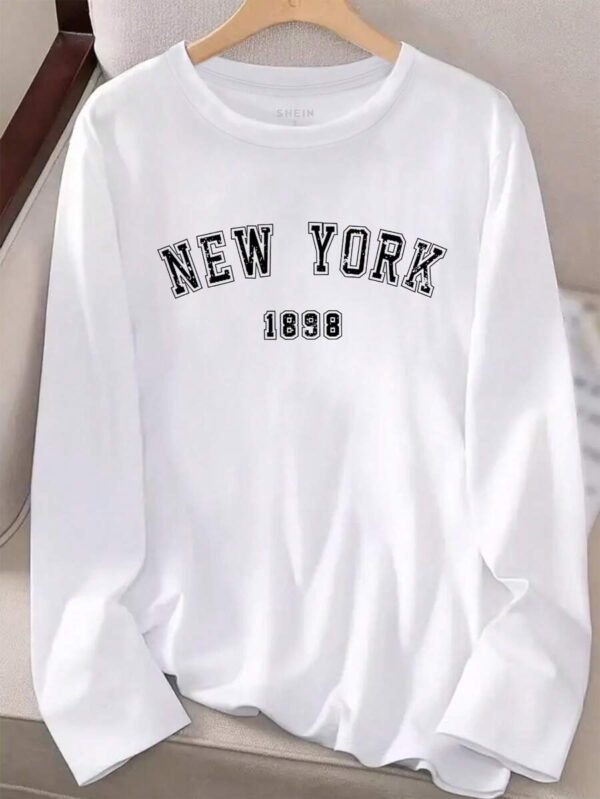 Camiseta de manga larga con estampado de letras - Imagen 2