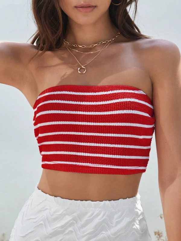 Top Corto A Rayas Para Mujer - Imagen 2