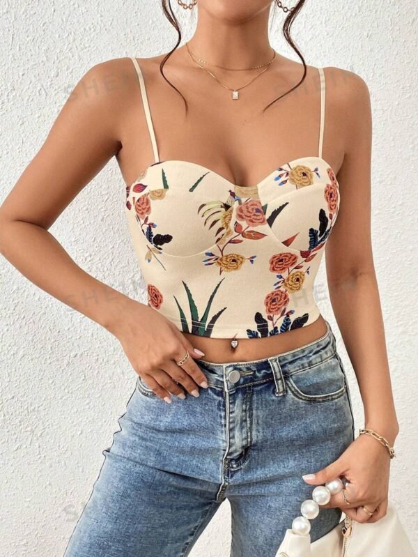 Top de camisola con estampado floral