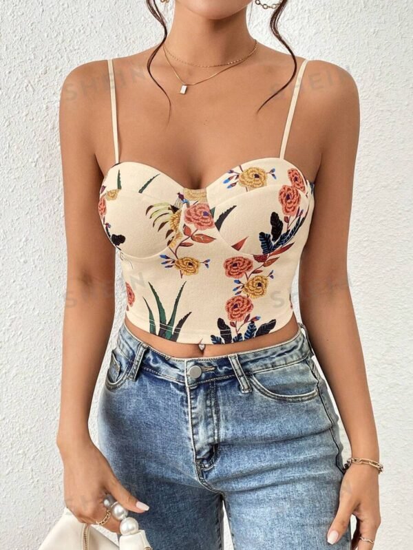 Top de camisola con estampado floral - Imagen 3