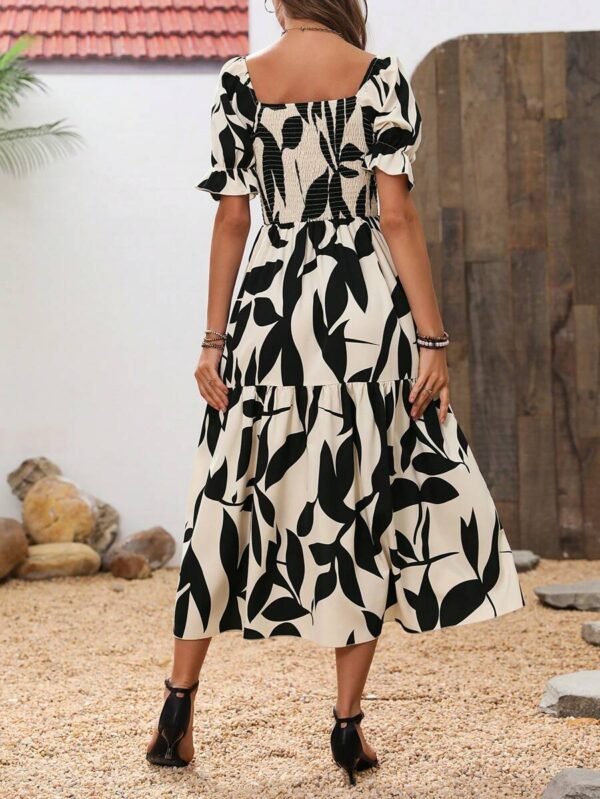 Vestido largo de verano con estampado de plantas - Imagen 3