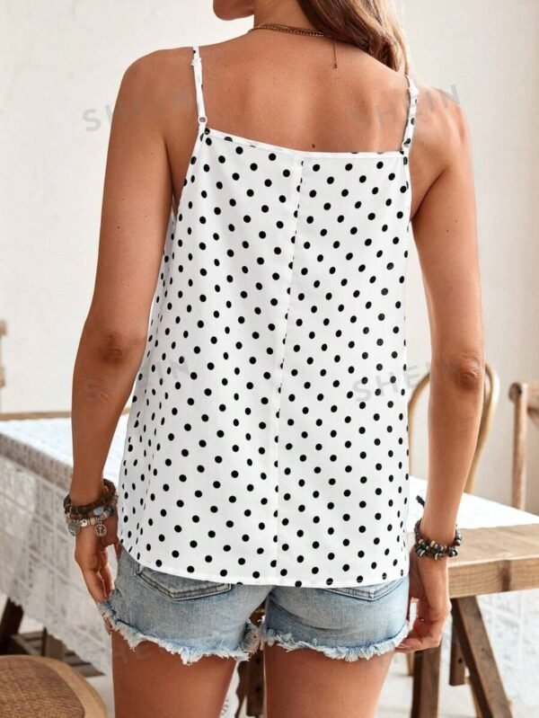 Blusa de tirantes casuales con estampado de lunares - Imagen 2