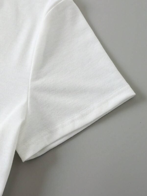 Camiseta de mujer con cuello redondo de manga corta y estampado - Imagen 2