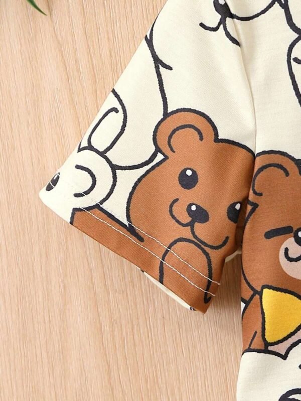 Conjunto de camiseta manga corta y shorts con estampado para niño - Imagen 3