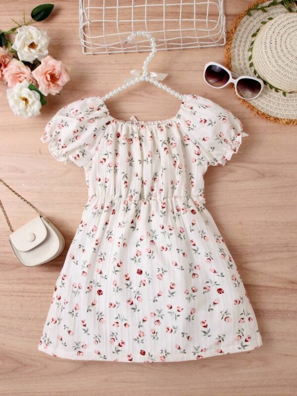 Vestido floral de verano para niña - Imagen 3