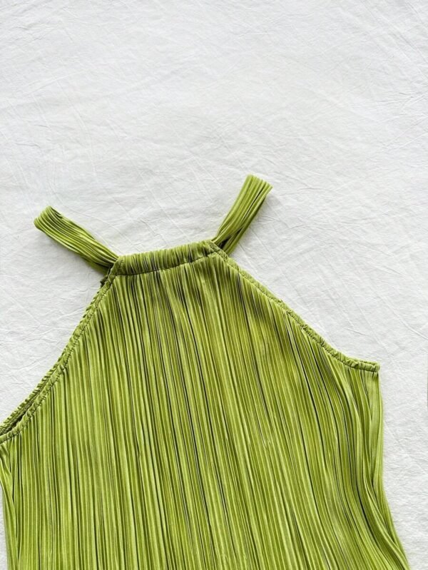 Vestido sólido dobladillo con correas y ajuste delgado - Imagen 2
