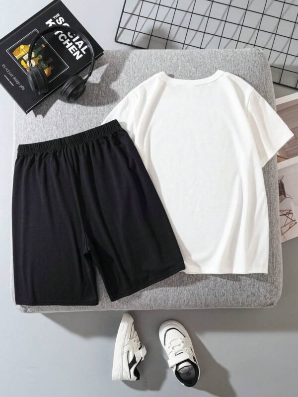 Camiseta de manga corta con estampado de panda y shorts para niños - Imagen 3