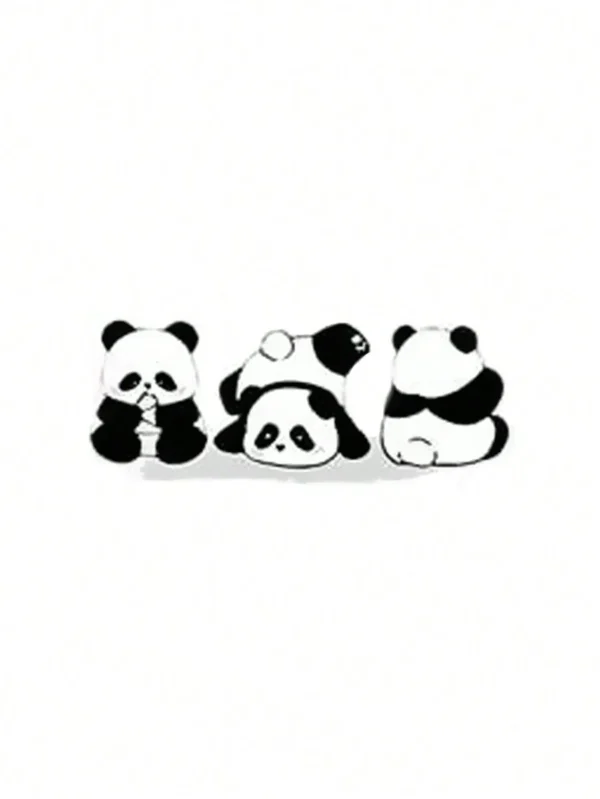 Camiseta de manga corta con estampado de panda y shorts para niños - Imagen 2